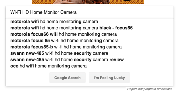 G Search HomeMonitorCamera