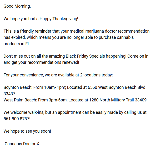 61 The Email from Cannabis Doctor X