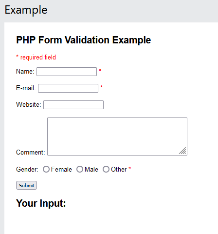 forms-0016 - PHP Form Validation Example